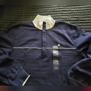 Brooks Brothers Rigby Style Shirt XL Navy Blue & White Collar/Trim With Logo